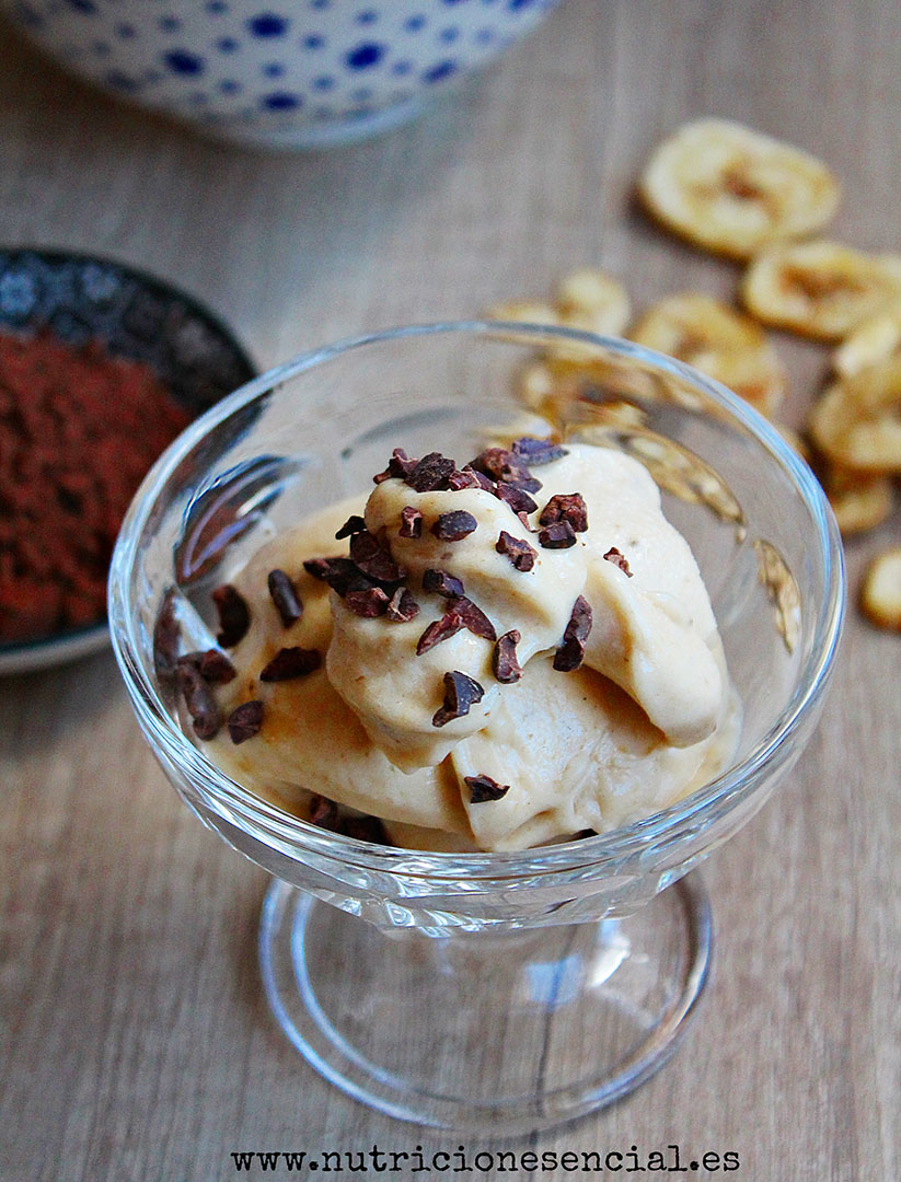 Helado vegano de platano 