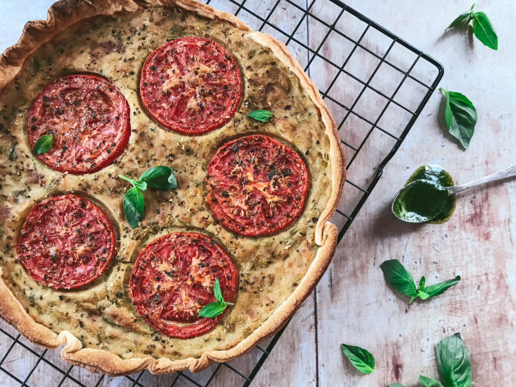 quiche vegana de puerro y tofu ahumado