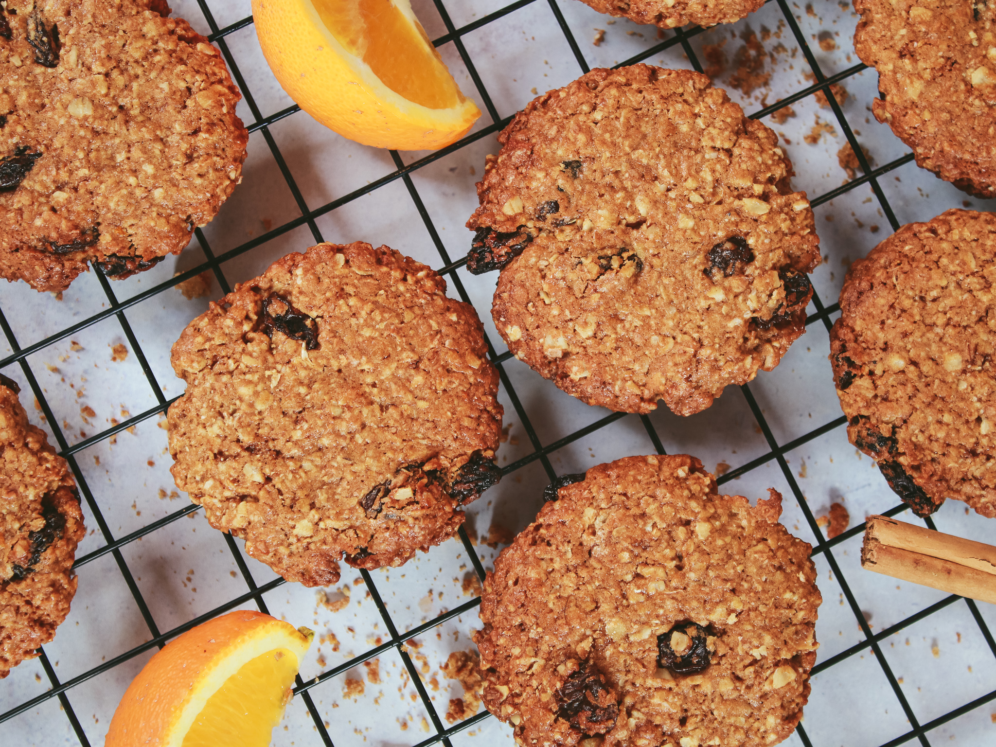 Cookies de pasas con canela y naranja