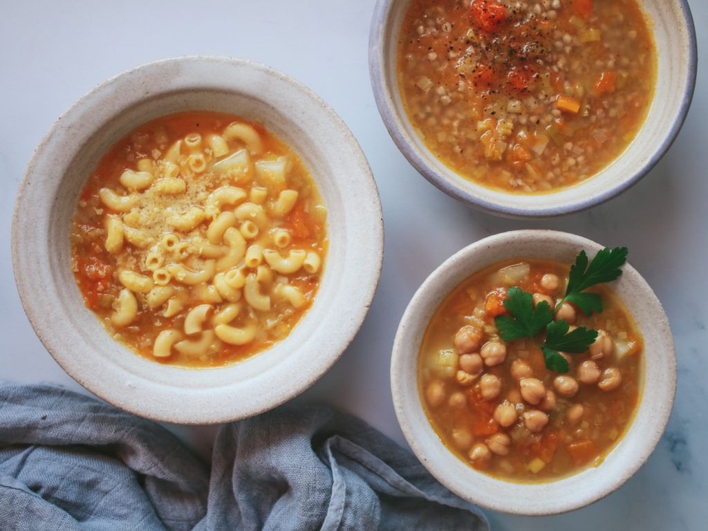 Sopa de puerro y calabaza