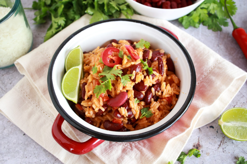 Cazuela de arroz con alubias rojas